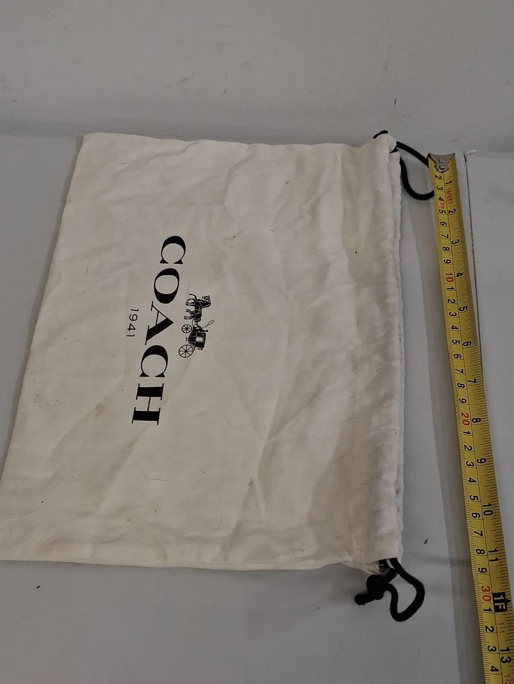 Coach White Drawstring Dust Bag - Logo Storage Pouch